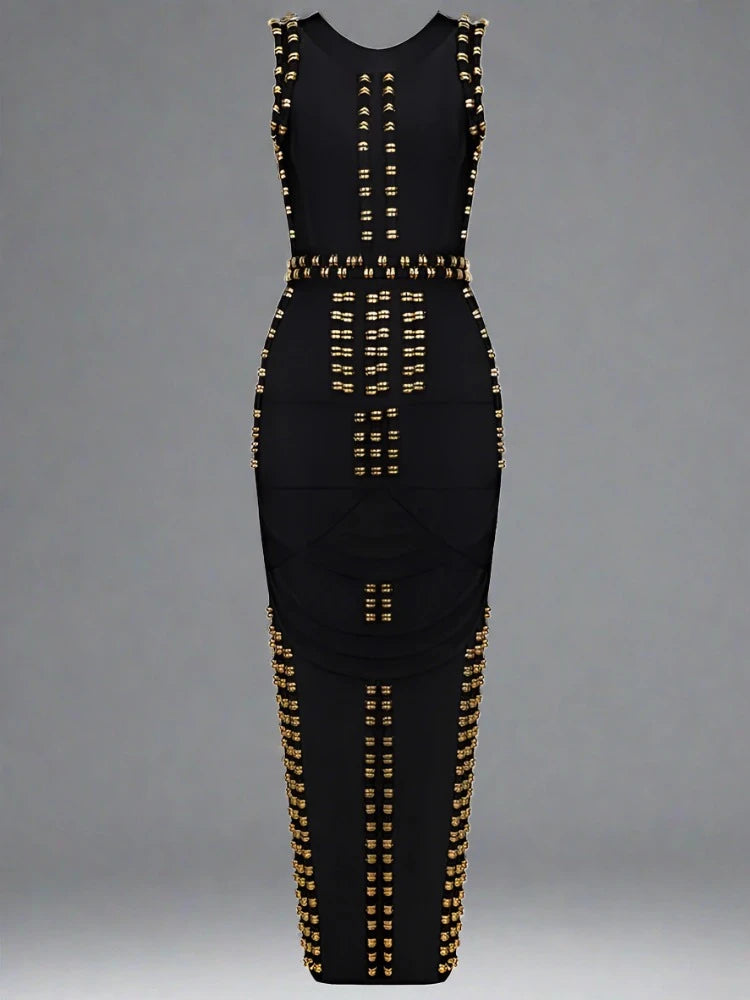 Ava - Metal Detailed Design Bandage Dress