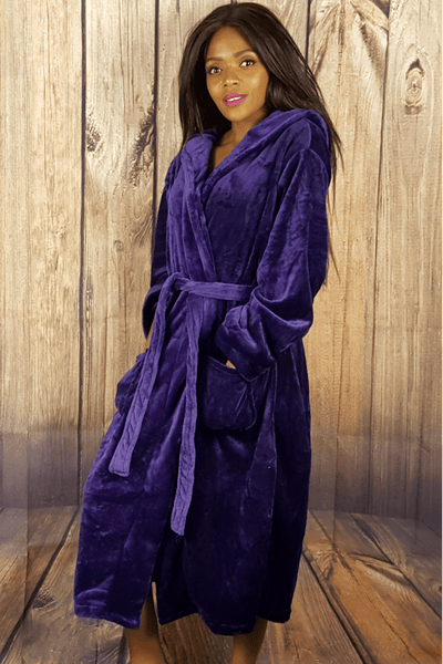 Camille Womens Purple Luxury Satin Dressing Gown | Fruugo AU