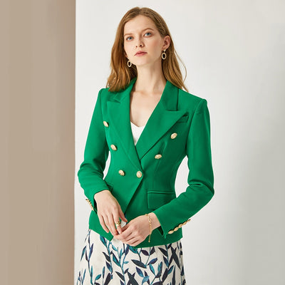 Green Double Breasted Elegant Blazer