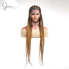 Priscilla -  Long Ombre Brown -Honey Blonde Braid Lace Wig