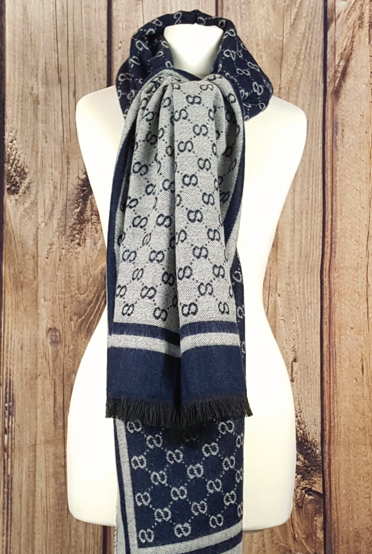 Luxury Soft Reversible Scarf - Royal Blue