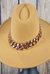 Gold Chain Fedora Hat Camel