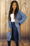 Hooded Chunky Knitted Longline Cardigan