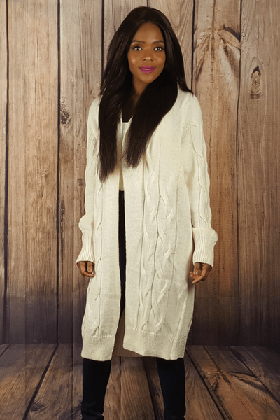 Hooded Chunky Knitted Longline Cardigan