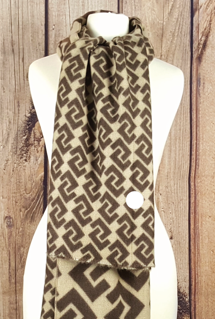 Luxury Soft Reversible Scarf - Block Design