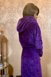 Ladies Hooded Premium Plush Dressing Gown Orchid Purple