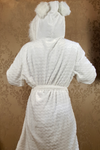 Ladies Hooded Premium Plush Dressing Gown Polar White